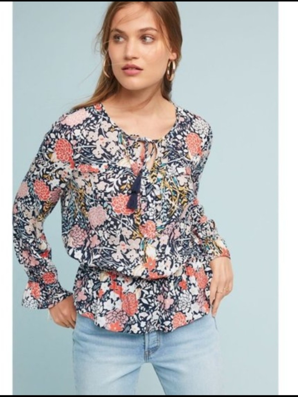 Maeve Anthropologie Begonia Floral Blouse